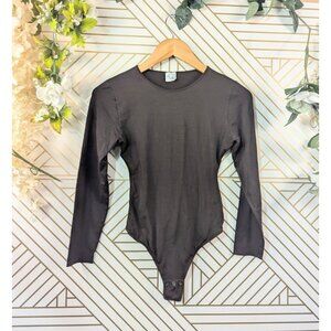 LISANZA Women's Bodysuit Vintage Long Sleeve Brown USA SIZE 36